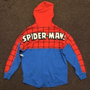 Disney Marvel Adult Spider-Man Spirit Jersey Hoodie Pullover Mens Large Puffy